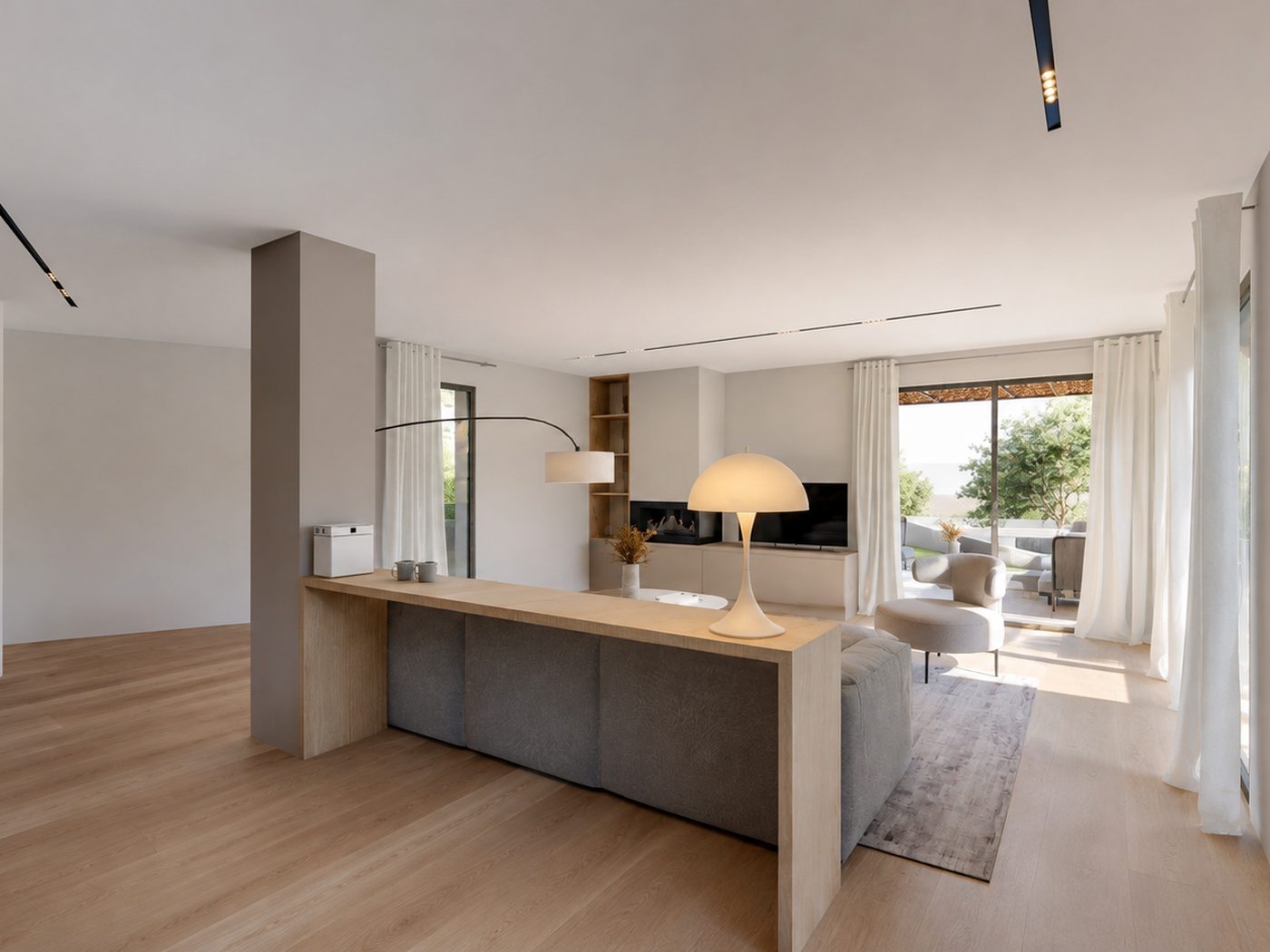 Ampliación Castellvell — Salón cocina isla