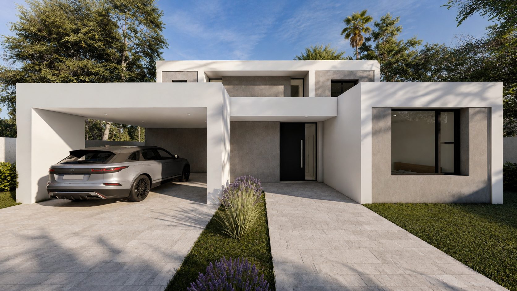 Casa Blancafort — Fachada acceso porche
