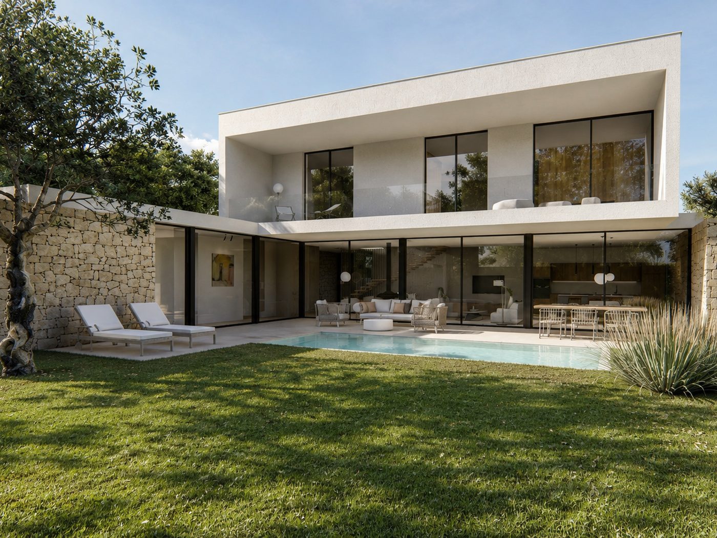 Casa Cosis — Fachada posterior piscina