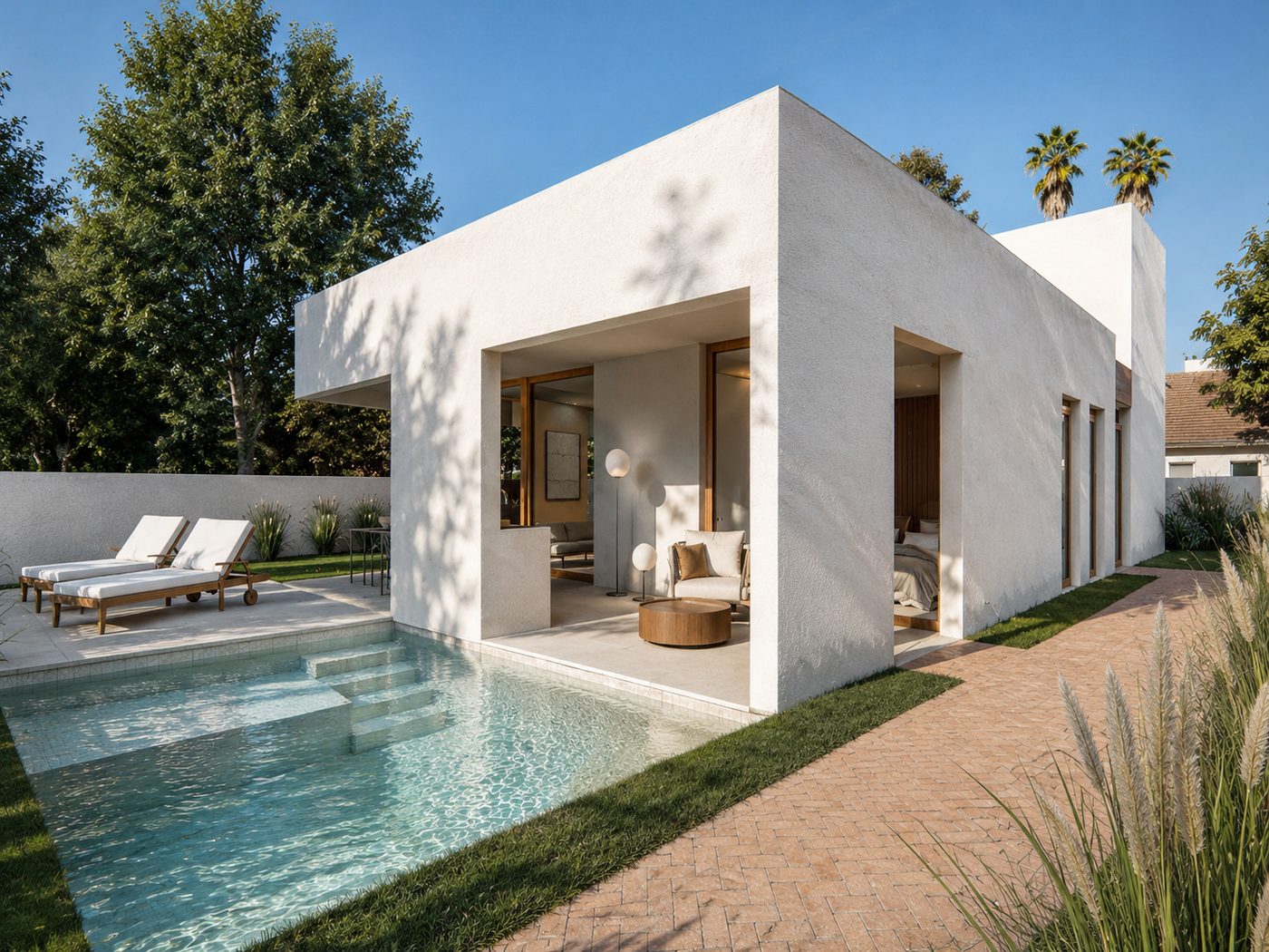 Casa LBC — Piscina volumen curvo