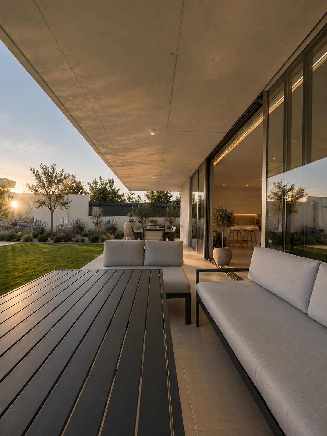 Casa O — Terraza atardecer