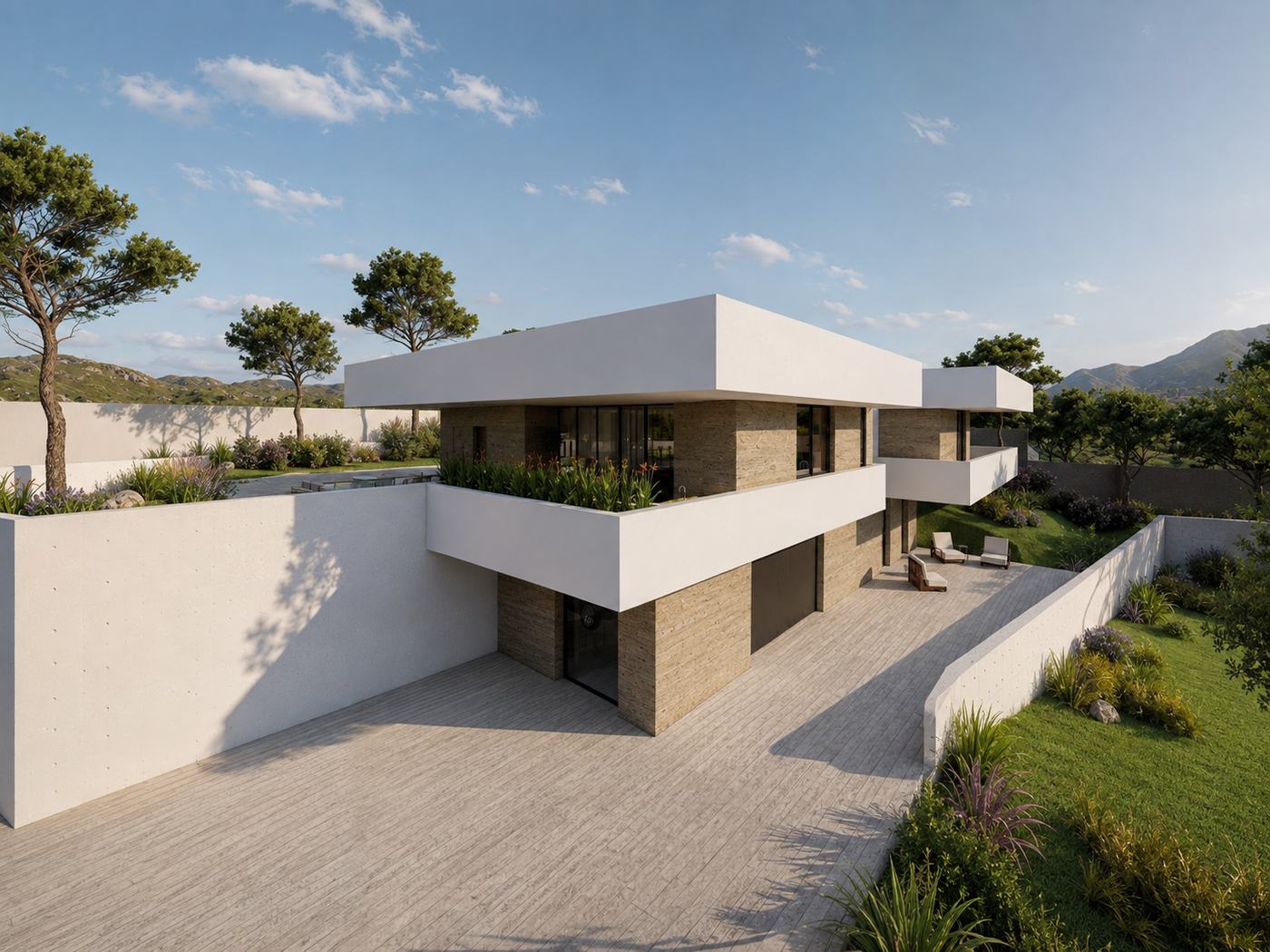 Casa TE — Volumen escalonado terreno
