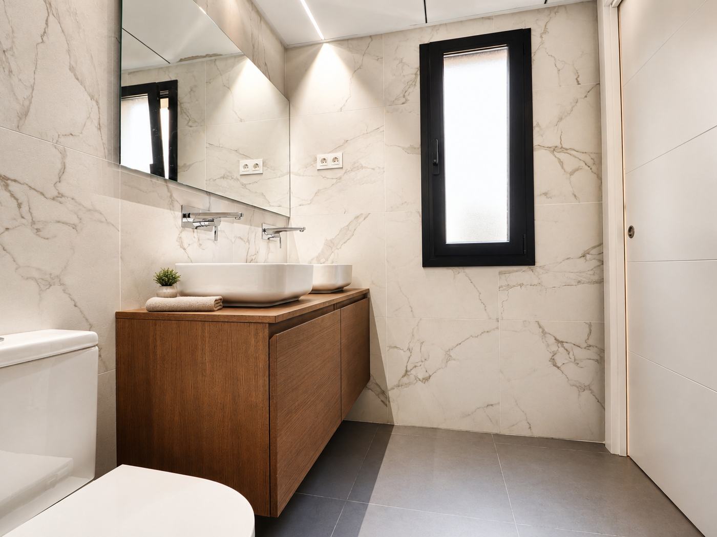 Reforma Espro — Baño mármol