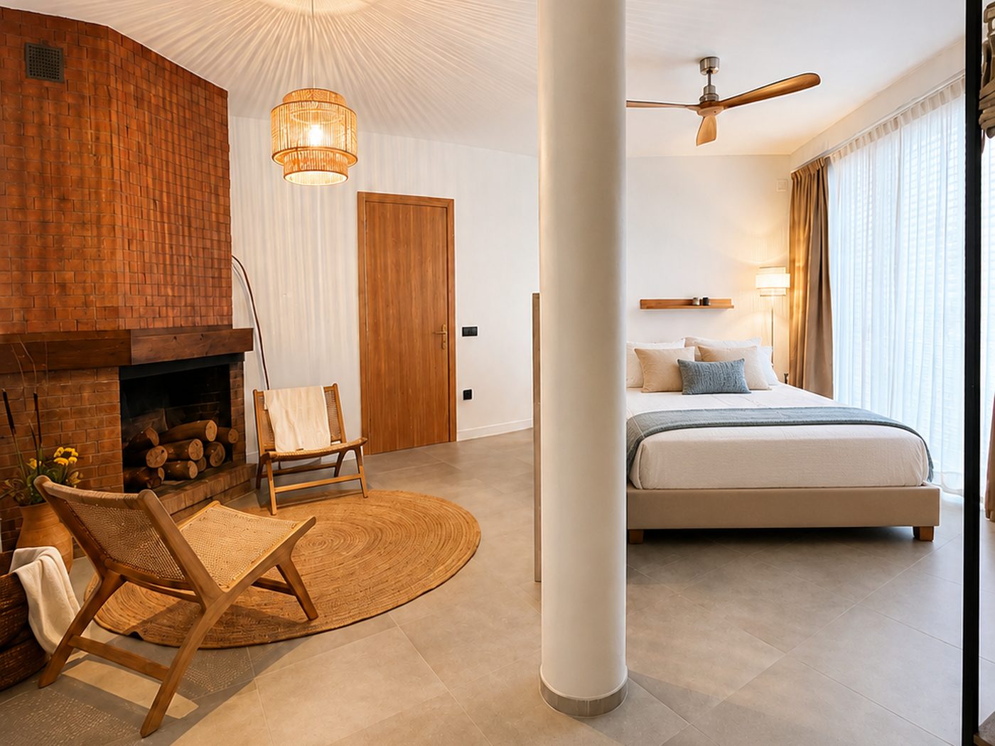 Reforma Casa Tramunta — Dormitorio chimenea