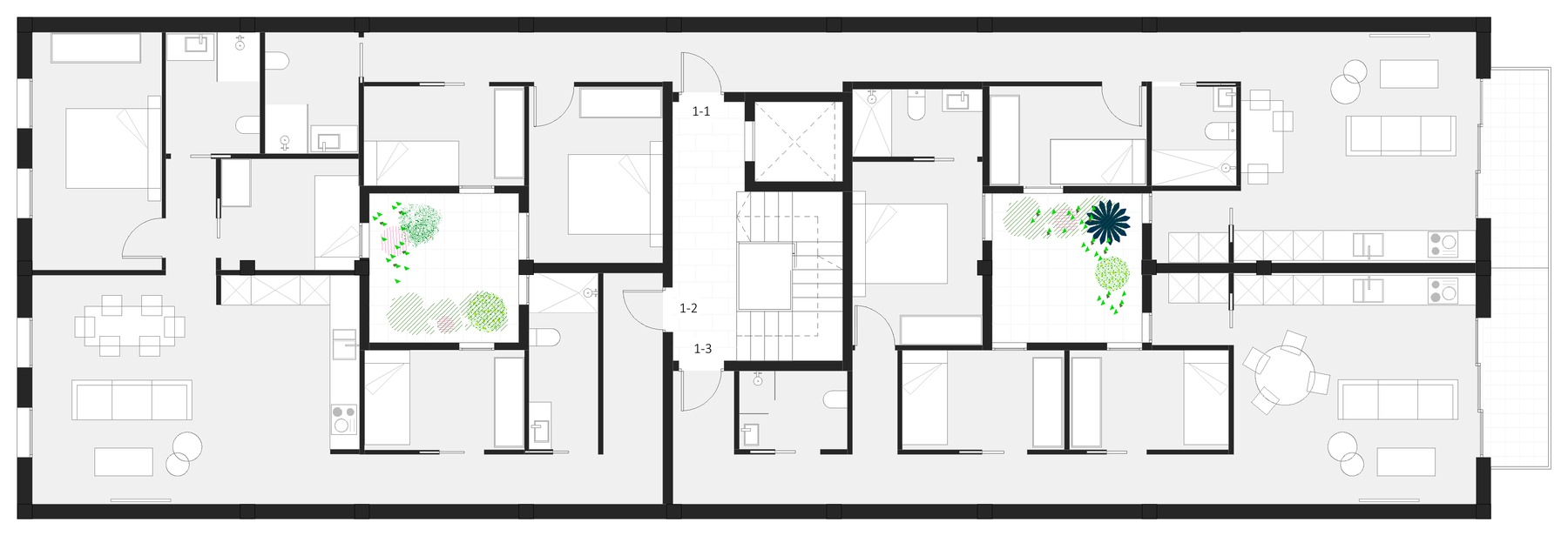 Viviendas Pallaresos — Planta 1